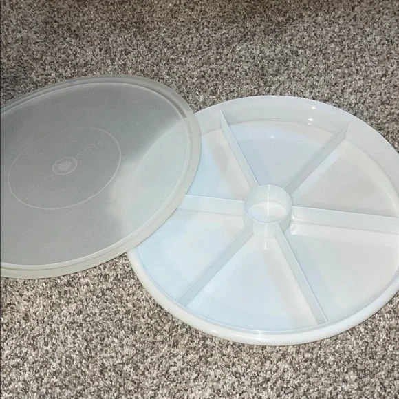 Tupperware Clear/Translucent Plastic Lid with Embossed Logo