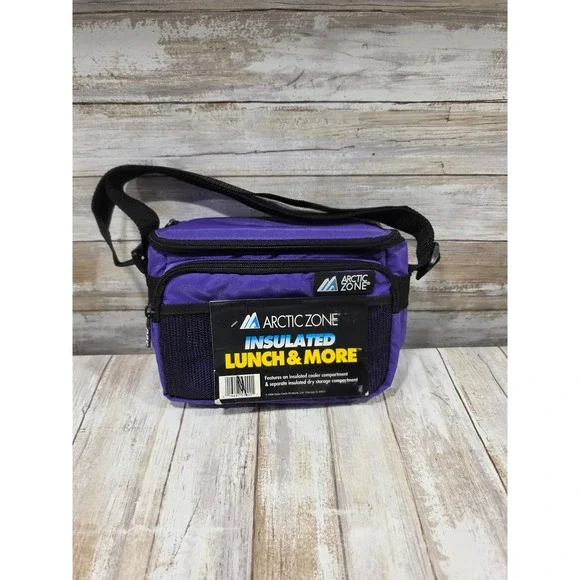 Arctic Zone Insulated Lunch & More Bag Purple Dual Compartment Vintage Cooler