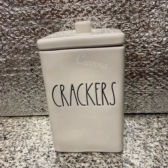 Rae Dunn Square Crackers Canister