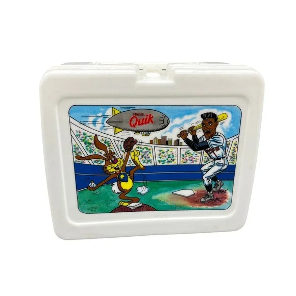 Vintage Nestle Quik Baseball Plastic Lunch‎ Box 1980s Collectible