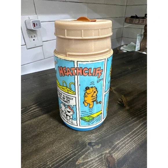 vtg 1982 aladdin industries heathcliff thermos‎ no top