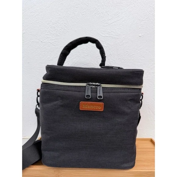 Mancro Insulated Lunch Bag Gray Cooler Tote Waterproof‎ Work School Travel