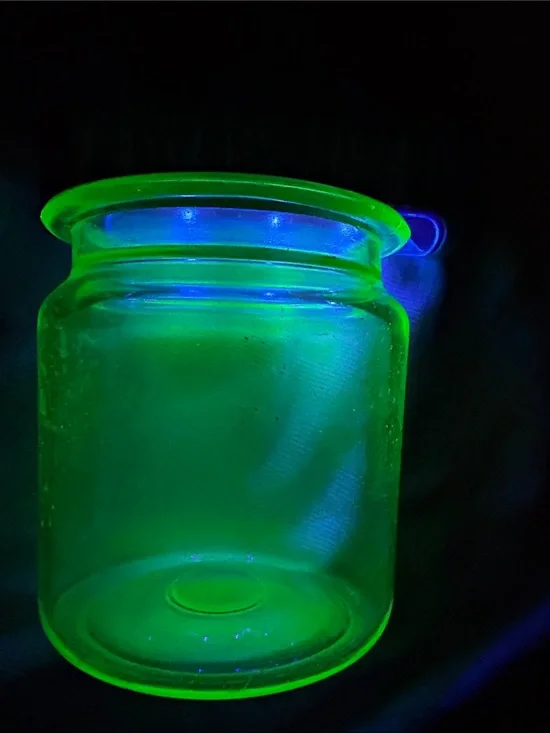 Uranium Glass Apothecary Jar with Lid