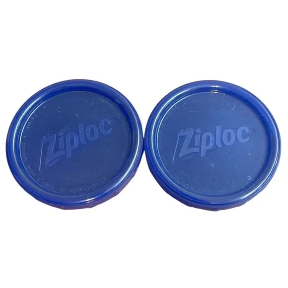2 Ziploc Twist 'n Loc Universal Size Round Lids‎ Replacements