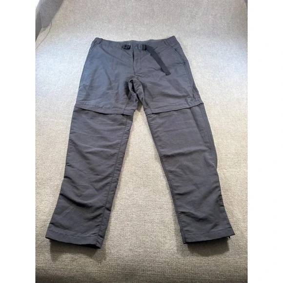 The North Face Mens 36x32 Convertible Hiking Pants Gray Zip Off Cargo Trousers