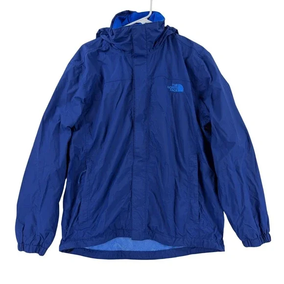 The North Face Hyvent Jacket Mens Medium Blue Hooded‎ Full Zip Mesh Windbreaker