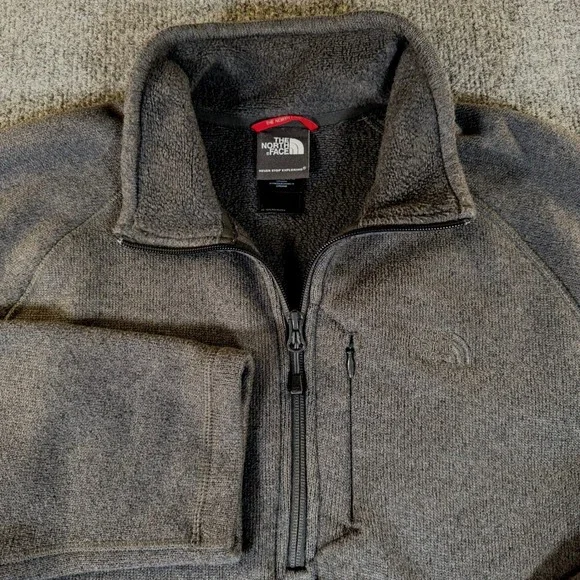The North Face Mens Gordon Lyons 1/4 Zip Fleece Pullover Gray Large #3339