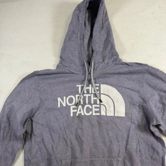 The North Face Mens Large Heather Purple Logo Pullover Hoodie Sweatshirt NF0A3