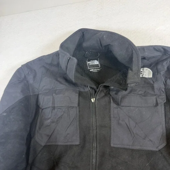 The North Face Mens Black Denali Fleece Full Zip Jacket Mixed Media M