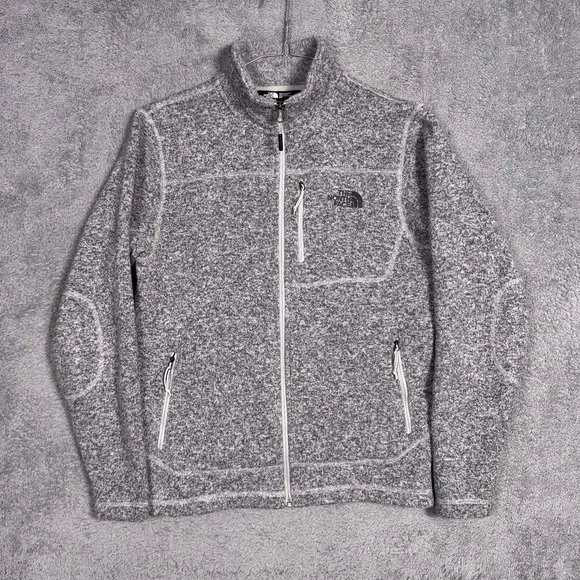 The North Face Gordon Lyons Full Zip Fleece Jacket Mens Size Small Gray Heather