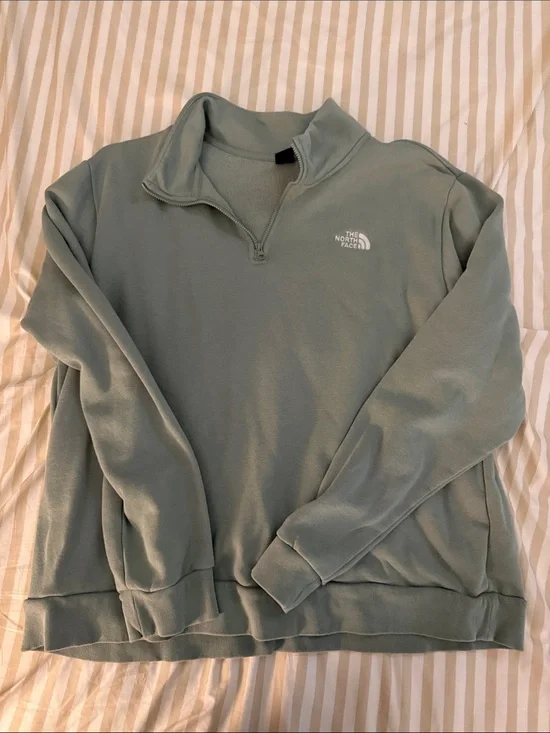 The North Face Men’s Sage Green Zip-Up Fleece Pullover