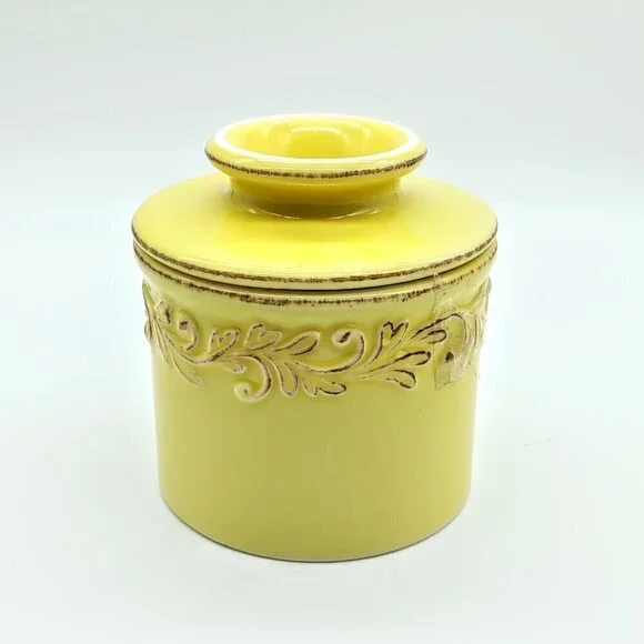 Butter Bell Goldenrod Antique Yellow Ceramic Crock