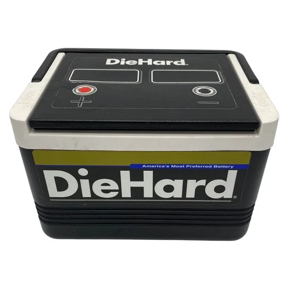 Igloo DieHard Battery Novelty Personal Cooler Black White Retro Automotive Style
