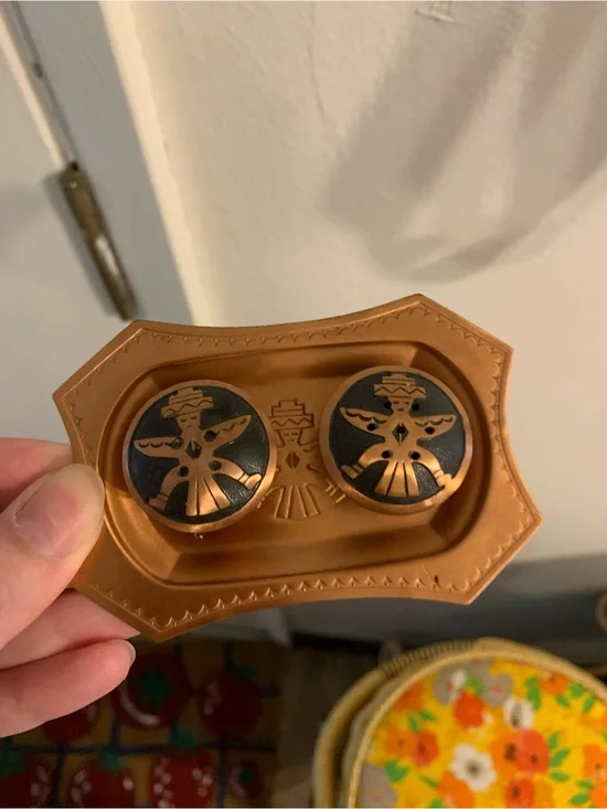 Vintage copper Native Motif salt and pepper shakers