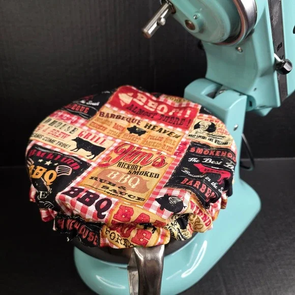 BBQ Theme Red Chili Peppers on Yellow KitchenAid Mixer Mixing Bowl Cover Baking