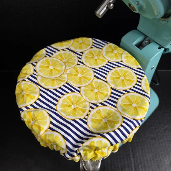 Lemons Navy Nautical Stripe Geometric KitchenAid Mixer Mixing Bowl Cover Baking