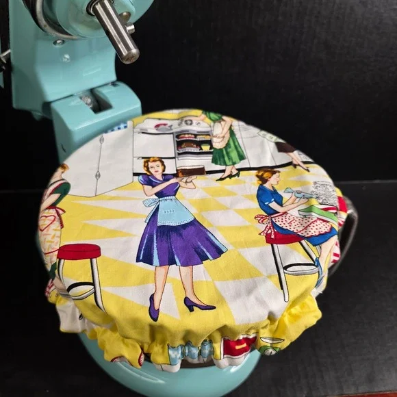 Kitschy Baking Housewife MCM Retro KitchenAid Mixer Mixing Bowl Cover Baking