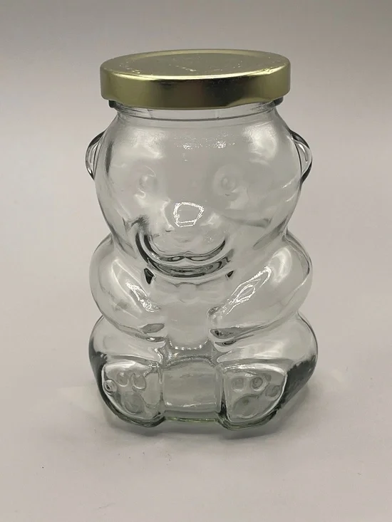 Bear Shaped Glass Jar With Lid. 4.25