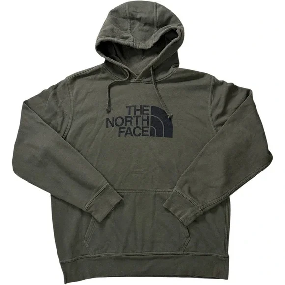 The North Face Half Dome Pullover Hoodie Olive Green Size‎ Large Kangaroo Pocket
