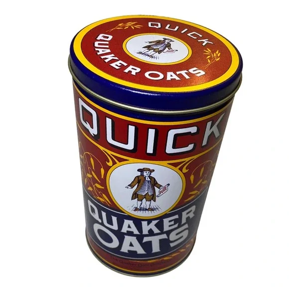 1990 Quaker Oats Limited Edition Metal Tin Canister w/ Lid 8