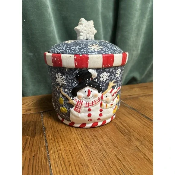 Vintage Snowman Ceramic Cookie Jar