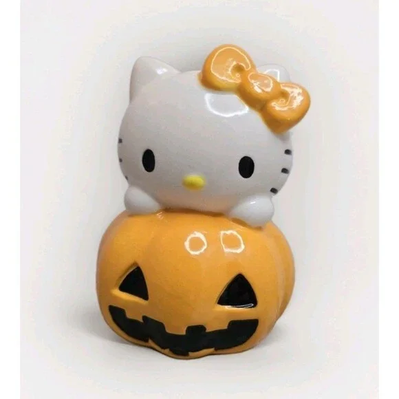 Hello Kitty Halloween Ceramic Incense Burner Oil Diffuser  Sanrio Jack O Lantern