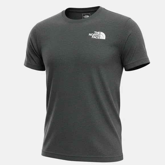 The North Face Gray Cotton Blend Short Sleeve Tee Shirt Mena size Small
