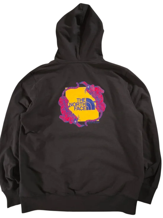 Black The North Face Hoodie The Year of the Tiger logo graphic print - Mens XL