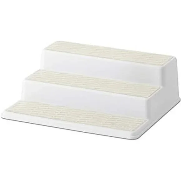 3 tier spice rack organizer kitchen cabinet pantry shelf storage cream plastic