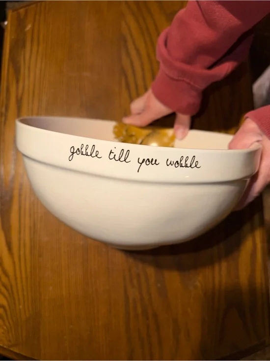 Rae Dunn White Ceramic Bowl with Black Logo