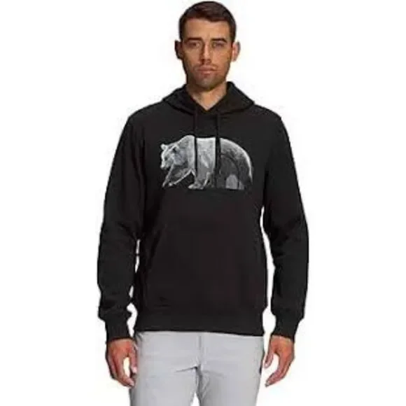 The North Face Mens Pullover Hoodie Sz XL Bear Graphic Black
