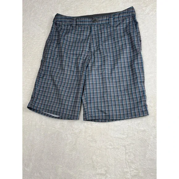 The North‎ Face Mens Blue/Gray Plaid Golf Shorts Size 32 Regular Fit