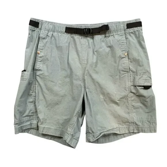 The North Face Shorts Mens L Large Slate Cotton Stretch Ripstop Cargo Belted