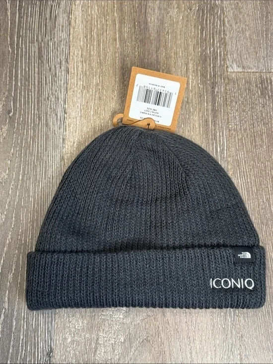 The North Face Iconiq Charcoal Knit Cuffed Beanie 0782