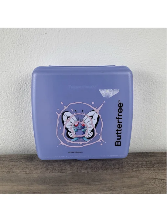 Vintage 2000 Nintendo Pokemon Butterfree Purple Tupperware Sandwich Snack Box
