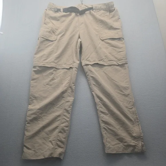 The North Face Mens Convertible Hiking‎ Pants Tan Outdoor Casual XXL Tall Shorts