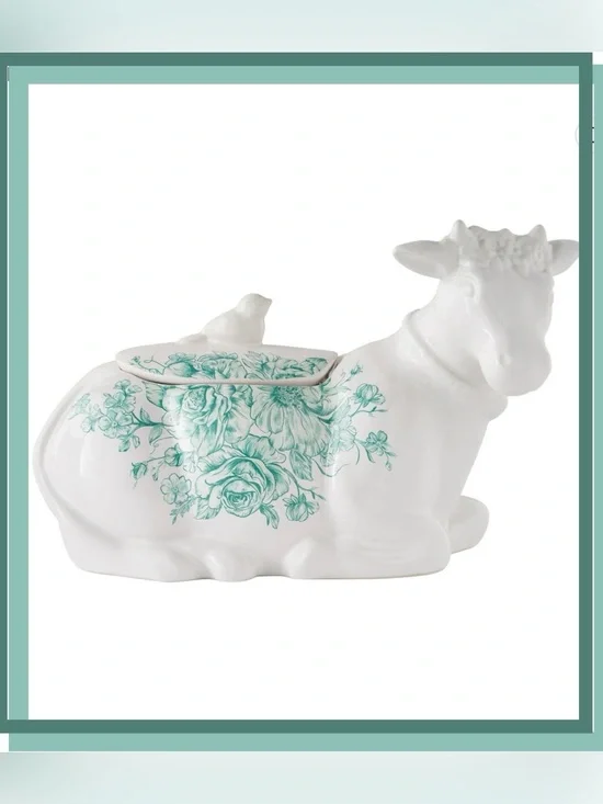 👇$ Drop👇 Pioneer Woman 2025 Agatha Stoneware Cow Cookie Storage Jar