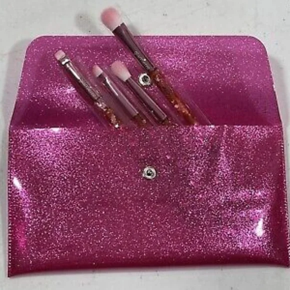 glamierre - Pink Glittery Eye Makeup Brush Set (4)