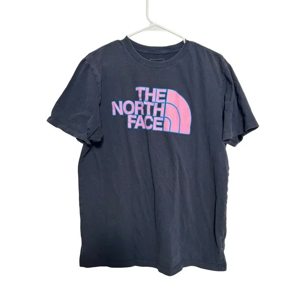 The North Face Men L Black Graphic Logo T-Shirt Short Sleeve Tee Hiking Gorpcore
