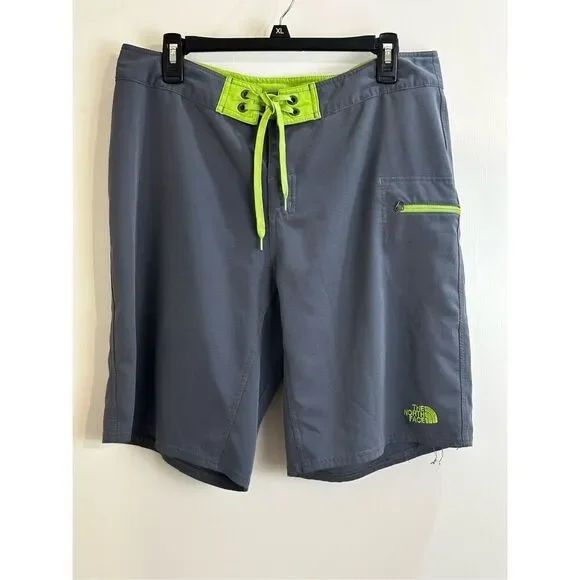 The North Face size 34 Men’s board shorts gray/ lime green