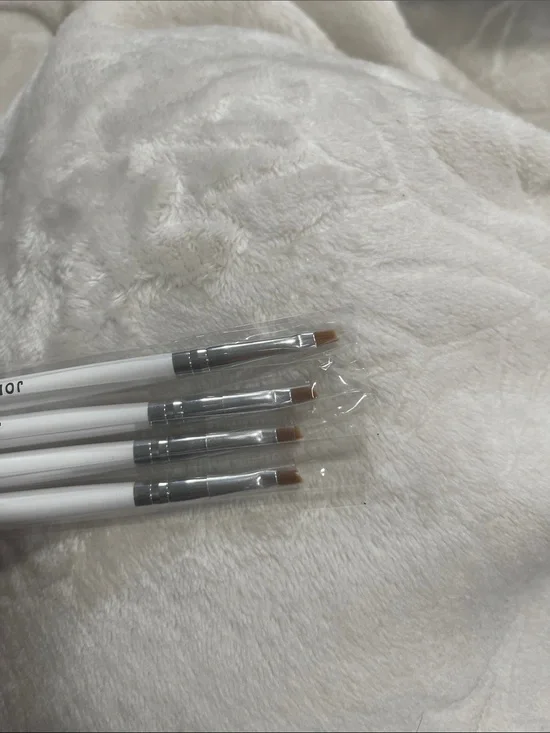 White Precision Eye & Brow Brush Set - Professional Makeup Tools