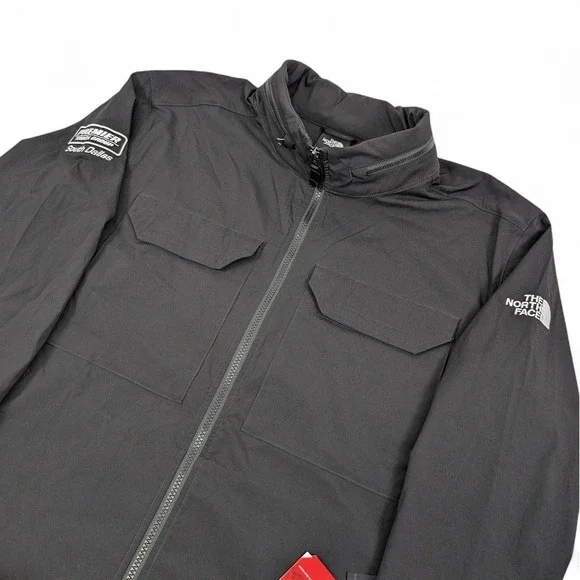 The North Face Mens Packable Travel‎ Jacket Mens XL Black Logo Hidden Hood Gorp