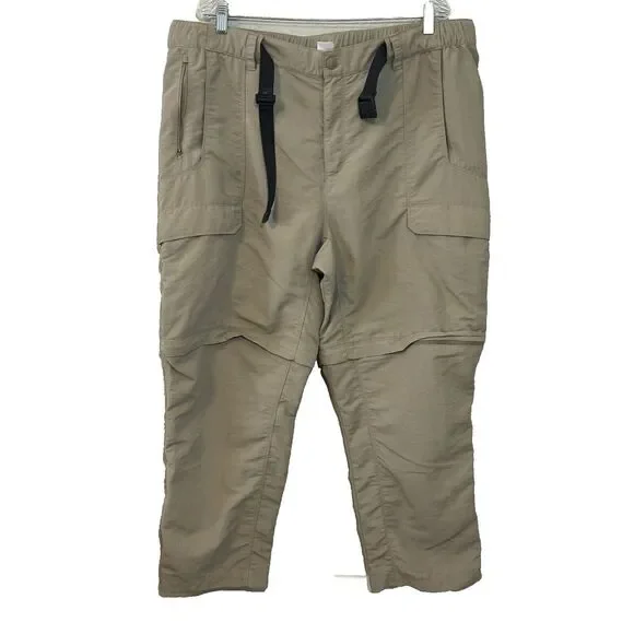 The‎ North Face Pants Adult 2XL XXL Beige Nylon Belted Convertible Mens