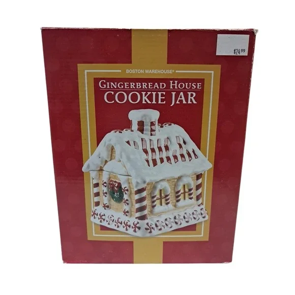 Vntg Boston Warehouse Trading Corp 2007 Gingerbread House Christmas Cookie Jar
