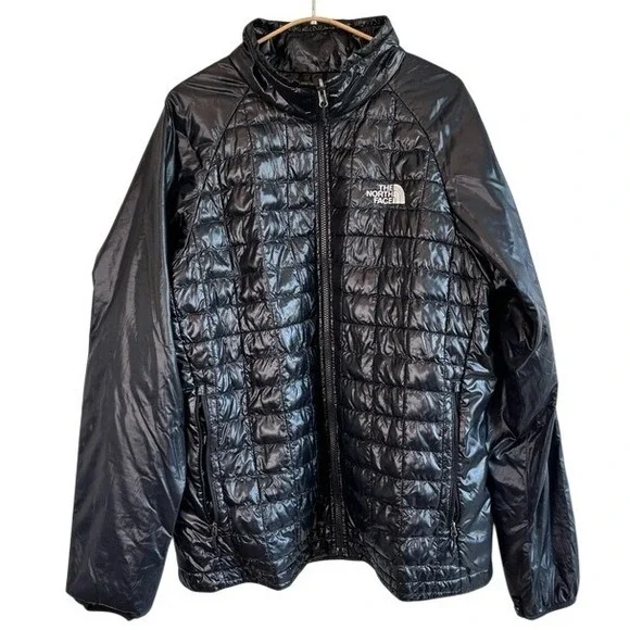 The North Face Thermoball Puffer Jacket Black Mens‎ Large Quilted Full Zip