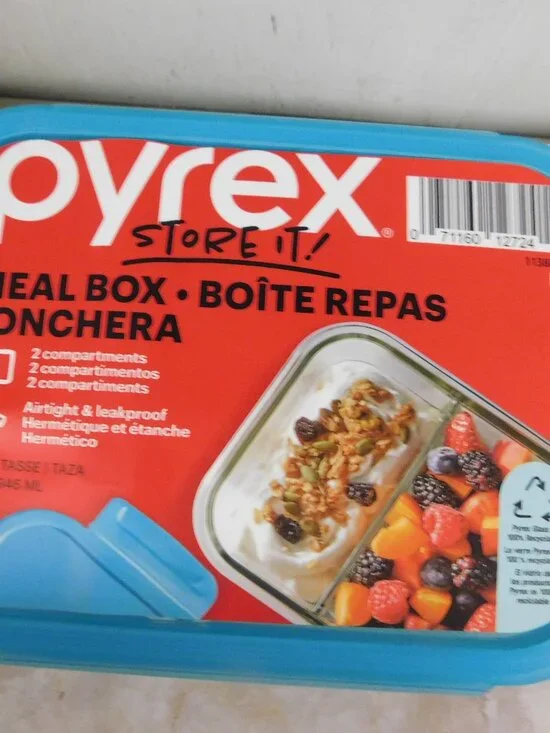 Pyrex Store It! Meal Box 2 Compartments 4 Cup NEW