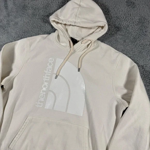 The North Face Cream Pullover‎ Hoodie Sweatshirt Graphic Mens Size XL