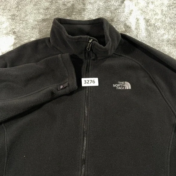 The‎ North Face Fleece Jacket Mens XL Black Full Zip Outdoor Mock Neck Raglan