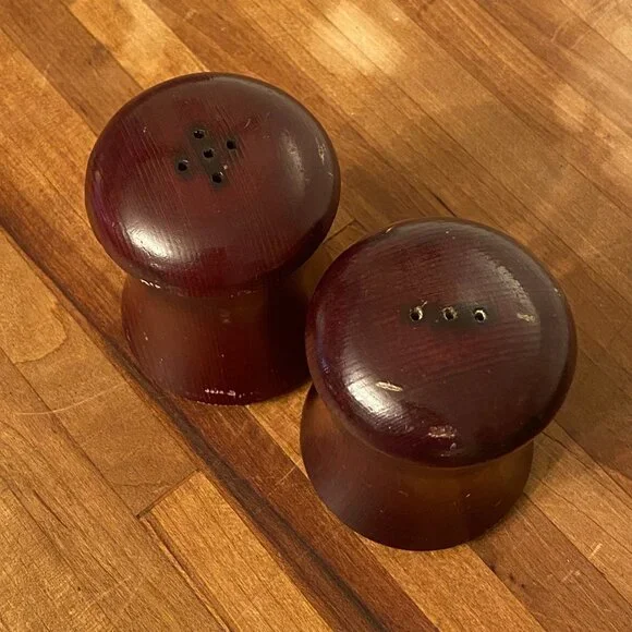 Vintage Wooden Salt and Pepper Shaker Set