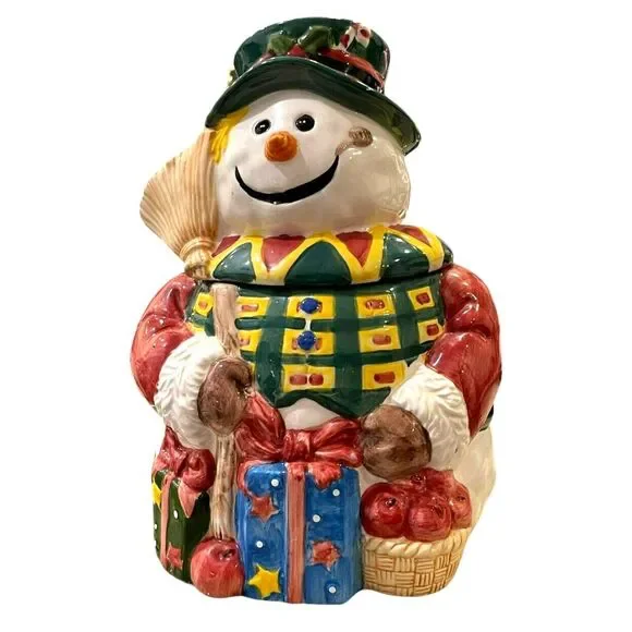 VTG World‎ Bazaars Inc 11.5in Ceramic Santa Snowman Clown Christmas Cookie Jar
